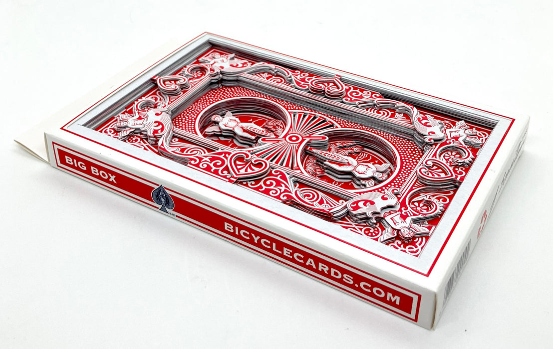 Bicycle Red Big Box 3-D Cut Deck